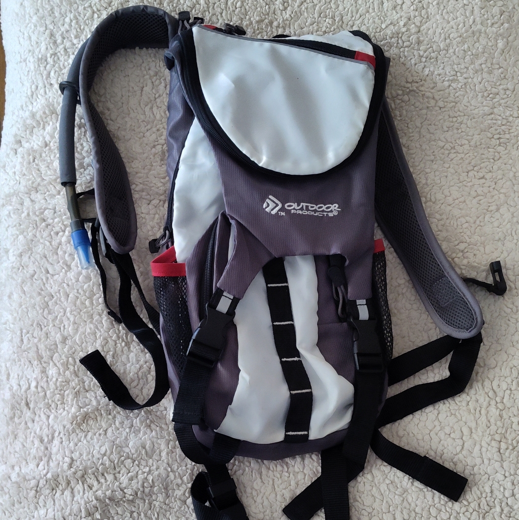 Outdoor Products Hydration Backpack - Black And Gray. New Without Tags